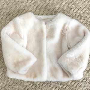 Adorable Plush Jacadi Faux Fur Jacket size 3T